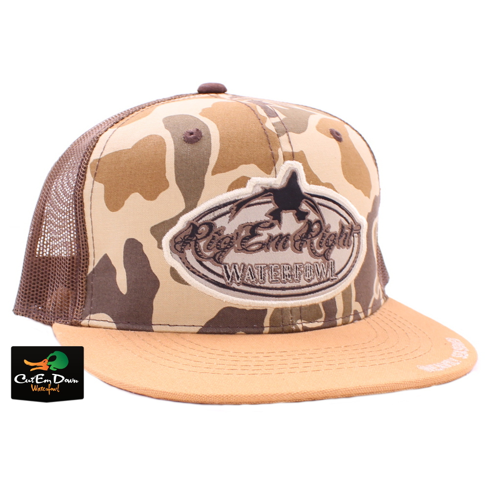 Brown Trucker Mesh Hat Cap Logo 