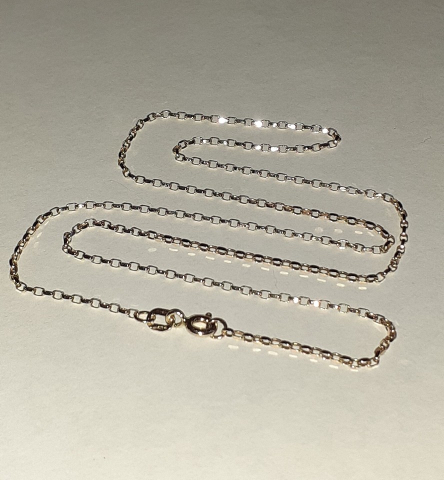 Beautiful Fully Hallmarked 9ct Gold Flat Cut Belcher Link Necklace Gift