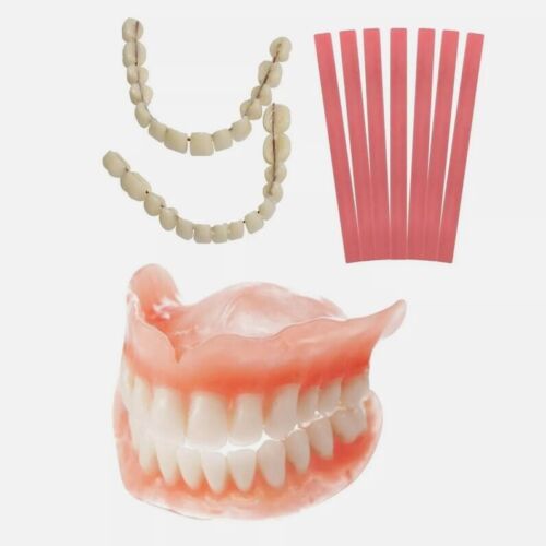 Hágalo usted mismo Kit de dentadura Juego completo Dental Superior Inferior Kit de dientes postizos para reparación Casero - Imagen 12 de 12