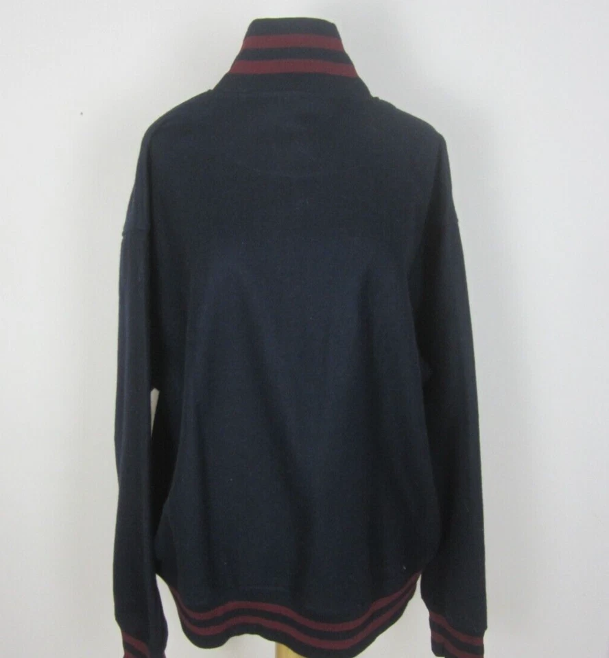 Pullover de lana XL para hombre 1/2 cremallera chaqueta azul bombardero universitario Fargo ropa y suministros Foto 3 de 4