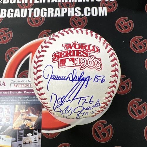1986 WS Mets Starting 4 Inscribed OMLB Baseball JSA All Four Signed + Inscribed - Picture 2 of 4