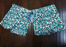 NWT Motionwear Geometric Teal Large Child Gymnastic Short