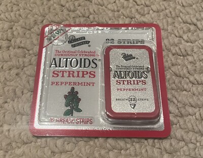 Altoids Breath Strips Peppermint Sliding Tin, Rare Discontinued, Unopened