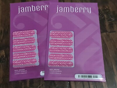 11K7 Jamberry Duo set 2 full sheets Spearhead Arrow magenta Brand new Nail Wraps