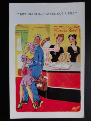 Comic PC Just Married & Maid Motiv ''JUST MARRIED - IT STICHT OUT A MILE''