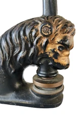 Antique Cast Iron Lion Head Lever Press Embosser Town Seal - c. 1900 Florida