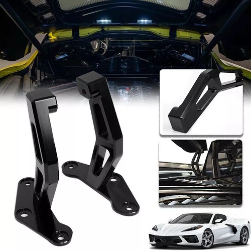 4x Panel de cubierta de bahía de motor + soportes de soporte de escotilla negros para Corvette C8 2020-2024 - Imagen 4 de 18