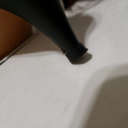Amano Clear & Leather Black Peeptoe Womens Slingback 6M 2.5" heel. Made in USA - Picture 6 of 10
