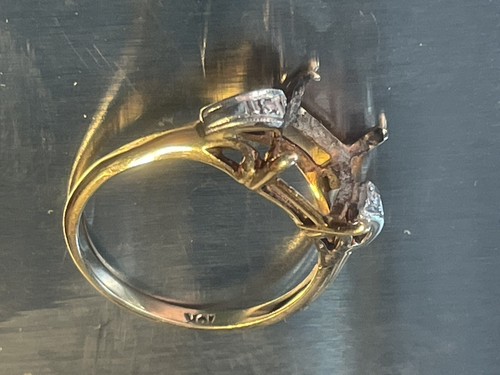 10K Gold 4-Prong Ring Setting Size 7 Engagement Round Unset