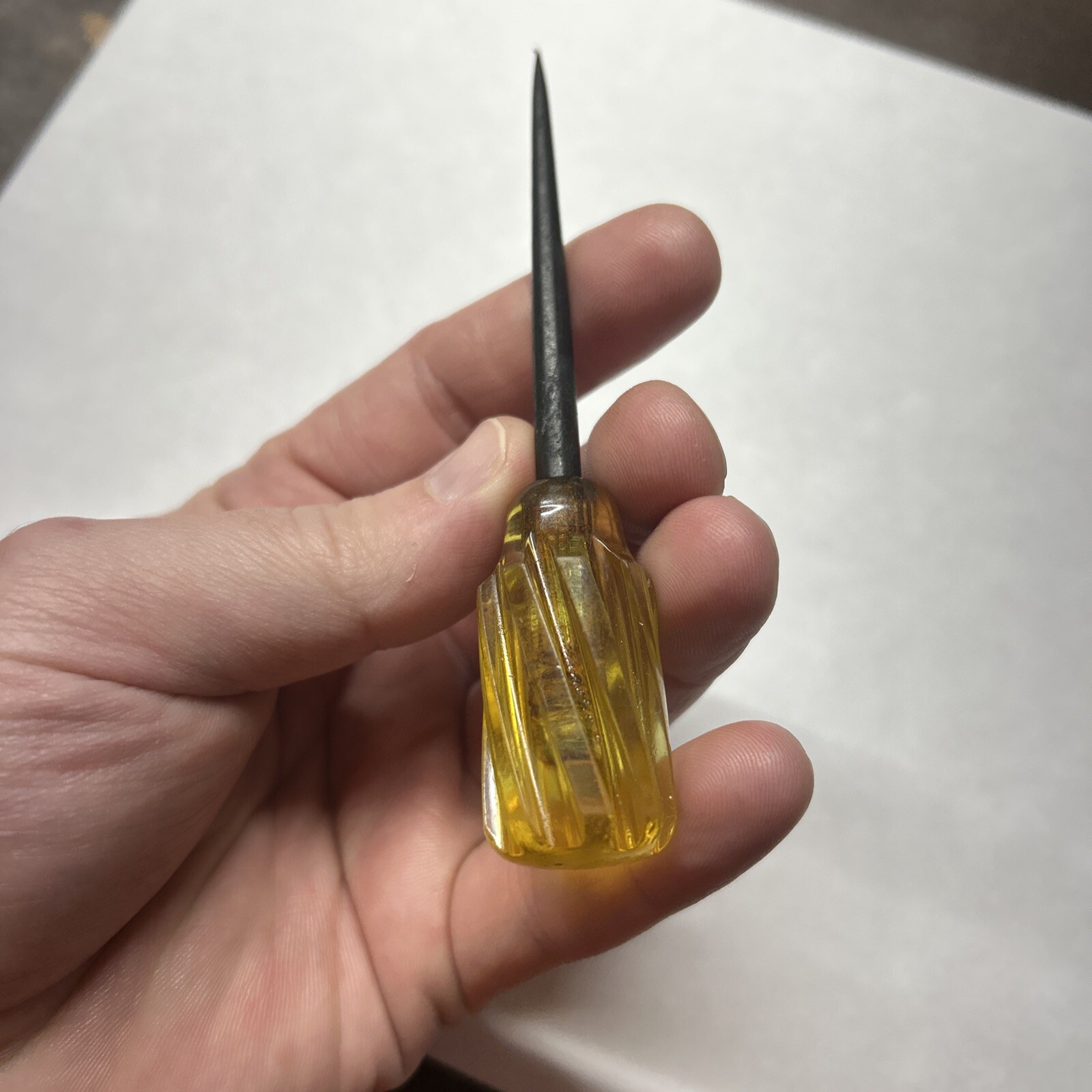 Vintage Heavy Duty Scratch Awl with Twist Handle eBay