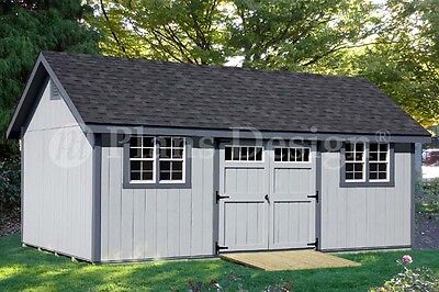 Storage Shed Plans 12' x 24' Gable Roof Style #D1224G ...