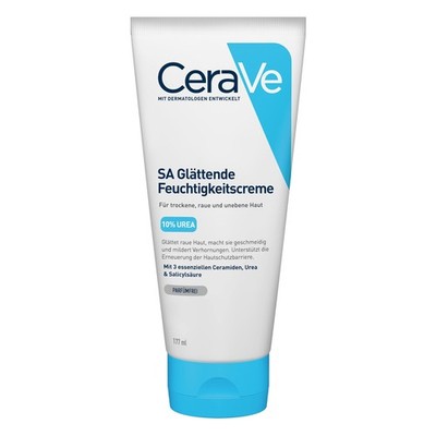 CeraVe SA Urea Glättende Feuchtigkeitscreme 177 ml (1er Pack), Transparent