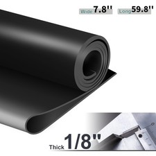 1/8" Neoprene Solid Rubber Sheet Rolls Strips 7.8" Wx 59.8"L Flooring Mat
