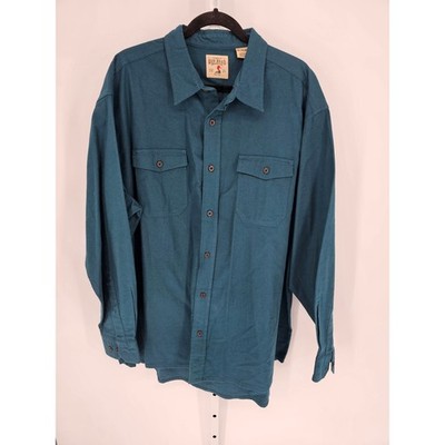 Redhead Men's Fleece Blue Long Sleeve Button-Up Dress Shirt Size 2XL