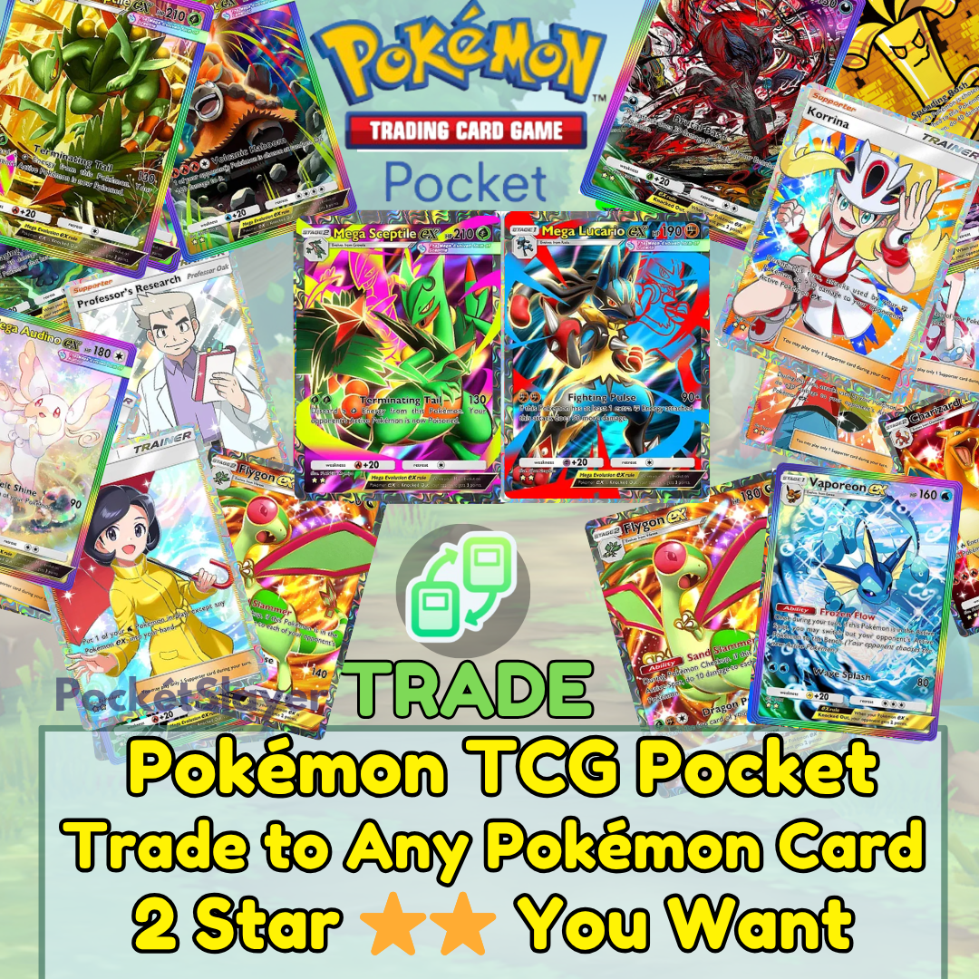 FAST TRADEPokemon TCG Pocket Trading Trade any 2 Star Card Pokemon | eBay