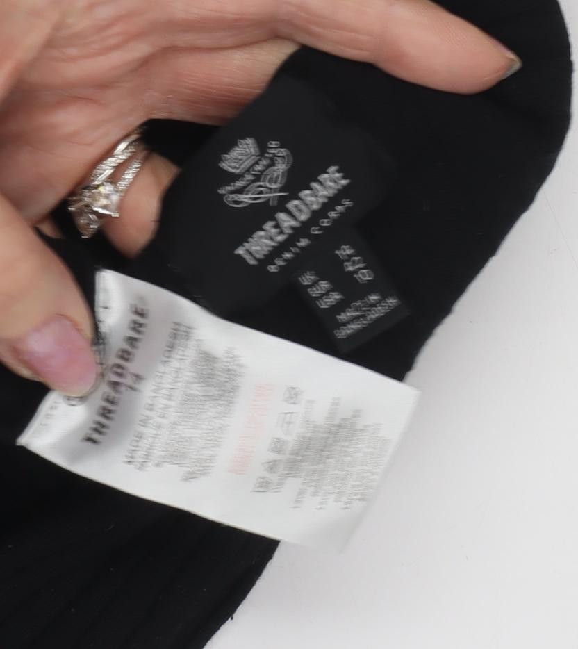 Threadbare Women's Black V-Neck Pullover Jumper S… - image 3