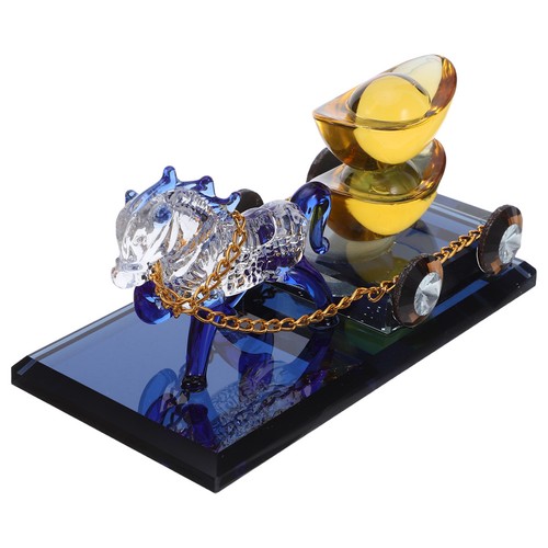  Feng Shui Kryształ Sukces Rzeźba konia Powóz konny z figurką wlewki - Zdjęcie 6 z 16