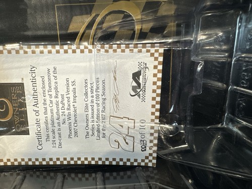2007 Jeff Gordon #24 DuPont Phoenix Win Owners Elite White Gold 1:24 ARC MIB % - Bild 6 von 10
