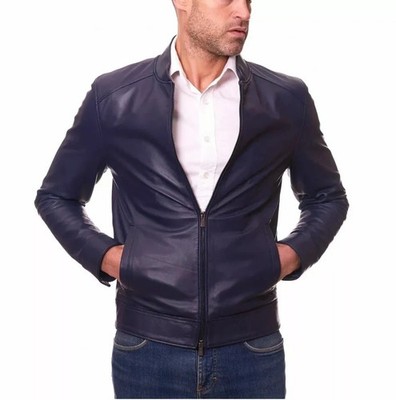 New Mens Leather Jacket Party Wear Luxury Genuine Leather Classic Stylish Look