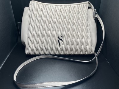 Simply Vera Wang Cara Textured Crossbody Bag Handbag Salt Air 9'' Soft Matte Zip