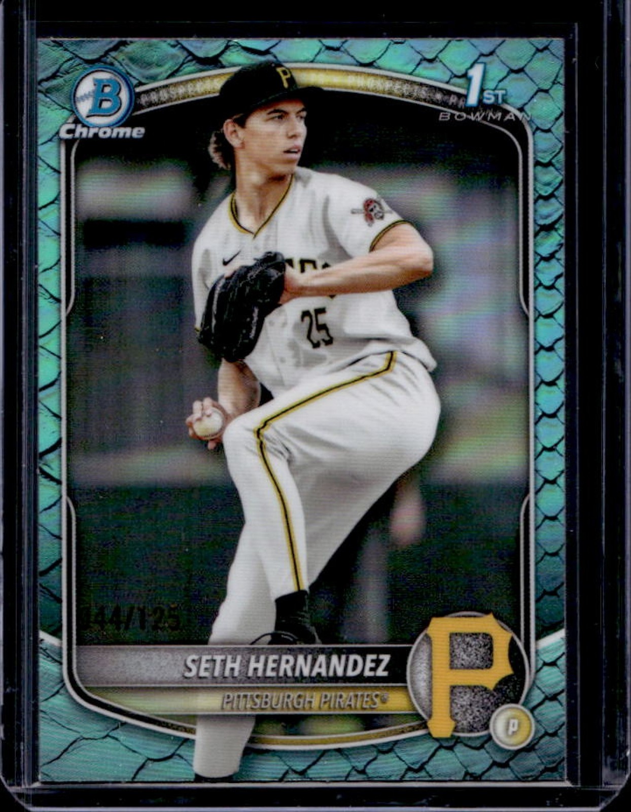 2025 Bowman Draft Seth Hernandez Chrome Aqua Reptilian Refractor 1st #/125