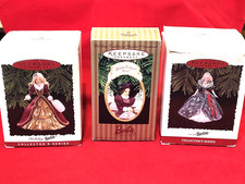 Vintage Hallmark KEEPSAKE ORNAMENTS 'HOLIDAY Barbie Lot of 3 1995, 1996, 1997 