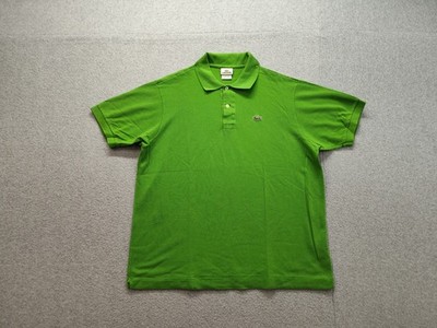 Lacoste Men Polo Shirt L Green Short Sleeve Collared Logo Button Comfort Casual