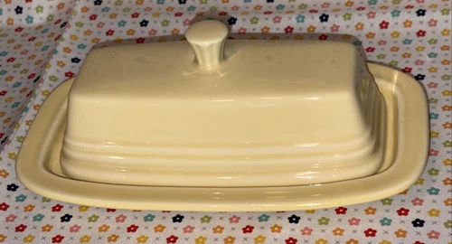 Fiesta ware Yellow Butter Dish with Lid Single Butter Stick EXCELLENT