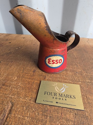 #ad Rare ESSO Oil Jug Pourer Half Pint Petrol Can Spout Garage Forecourt Tin GBP 99.99