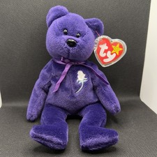 1997 TY Princess Diana Beanie Baby Made In China P.E. Pellets w/ case FREE SHIP