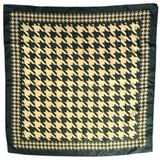 Silk Scarf Houndstooth Pattern Fashion Accessory Elegant Ready to Use