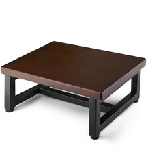 Heavy Duty Wooden One-Step Stool for Adults Kids Supports 500lbs Acacia