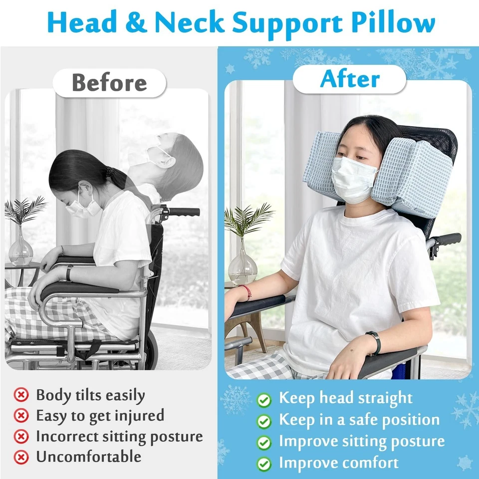 AOSSA Wheelchair Pillow Headrest for Recliner High Back Wheelchair Neck Suppo... - Image 4 of 4