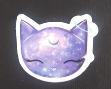 Beautiful Galaxy Night Sky Kitty Cat Sticker 1.38" x 1.58" AD 