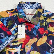 Robert Graham Meraz Classic Fit Colorful Floral Short Sleeve Button Up Shirt XL
