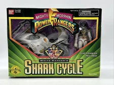 Rare Bandai Mighty Morphin Power Rangers White Ranger's Shark Cycle Sealed