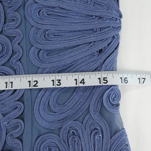 JS Collections Dress Womens 10P Blue Short Sleeve Soutache Mesh Cocktail Lined - Picture 15 of 23