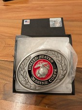 US Marine Corps Belt Buckle Solid Pewter New In Box