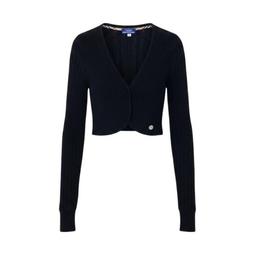 Burberry London, BURBERRY LONDON BLUE LABEL Knit Cardigan Black Size 38 Womens Fitted Bolero