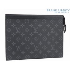 Louis Vuitton Monogram Eclipse Pochette Voyage MM Clutch Bag Second Used LIBR-0