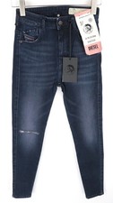 Image of DIESEL Slandy-High 0870C Women Jeans W25/L30 Blue Super Slim Skinny Distressed *