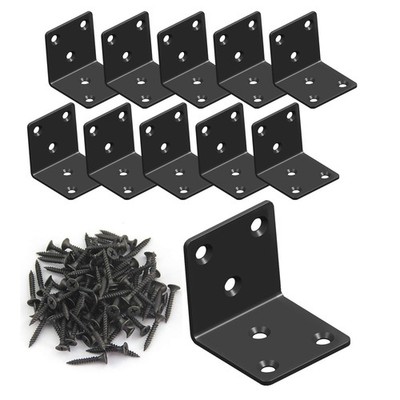 Black Stainless Steel Shelf Bracket,Joint Right Angle Bracket,L Shape Heavy D...