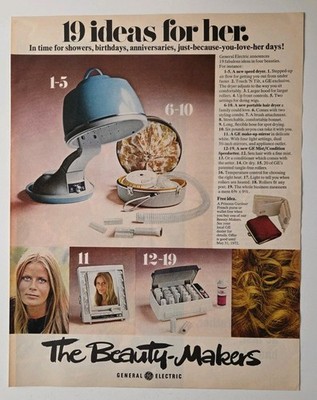 Vintage 1972 Print Ad - General Electric - The Beauty-Makers - 19 Ideas For Her