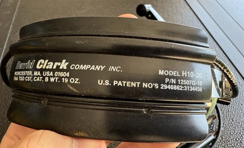 David Clark Model H10-30 Aviation Headset Dual Plugs Made In USA UNTESTED - Foto 7 di 9