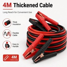 Car Battery Jumper Cables 4m Heavy Duty Copper Jump Start Booster Cable
