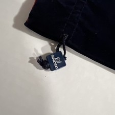 Swarovski Crystal Velvet Jewelry Pouch Drawstring Bag Blue Orange Lining