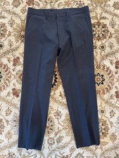 Hugo Boss Dress Pants Men's 34R Black Flat Front Wool Blend Slacks Trousers