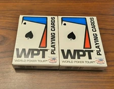 Set Of 2 New Sealed WPT World Poker Tour White Playing Cards Decks Bee Red Seal