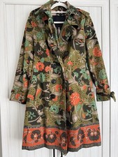 Burberry Prorsum Printed Trench Coat Sz USA 12
