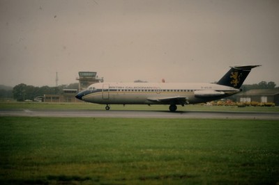 Dia G-ASJG BAC 1-11 Series 201AC British Caledonian 35mm gerahmt OP-K4-53